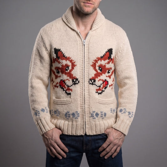 Handmade Wolf Knit Cardigan Inspired by Project Hail Mary