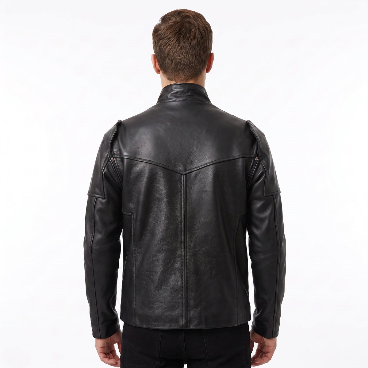 Bucky Barnes Winter Soldier Genuine Leather Jacket with Removable Arms