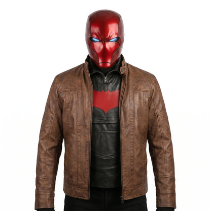Jason Todd Red Hood Brown Leather Jacket & Vest