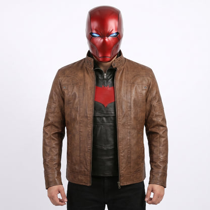 Jason Todd Red Hood Brown Leather Jacket & Vest