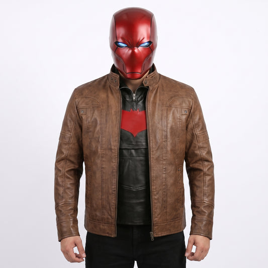 Jason Todd Red Hood Brown Leather Jacket & Vest
