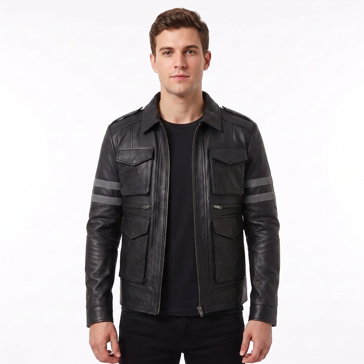 Leon Kennedy Resident Evil 6 Black Leather Jacket