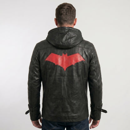 Batman Arkham Red Hood Jason Todd Black Leather Jacket & Vest