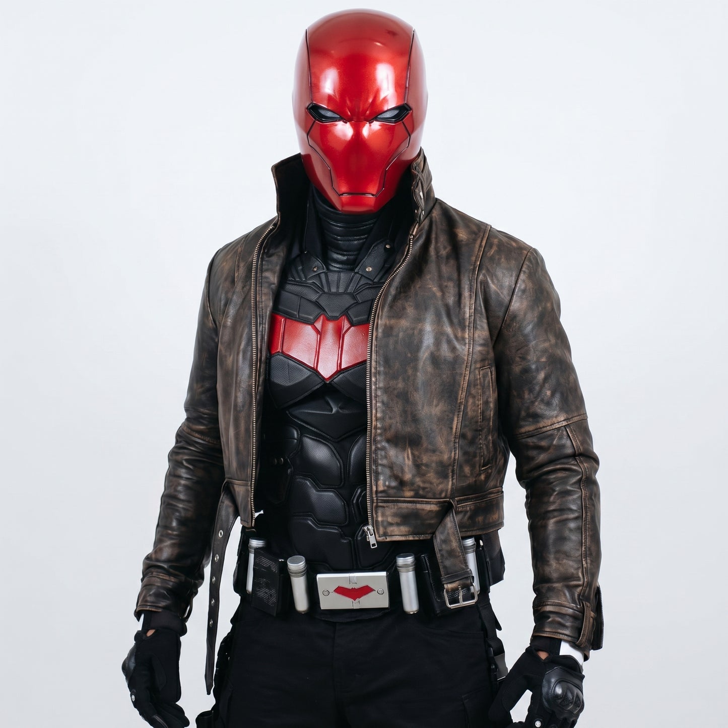 Titans Jason Todd Red Hood Distressed Leather Jacket Cosplay