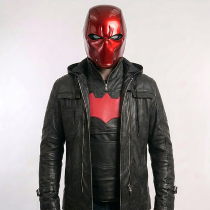 Jason Todd Red Hood Black Leather Jacket & Vest