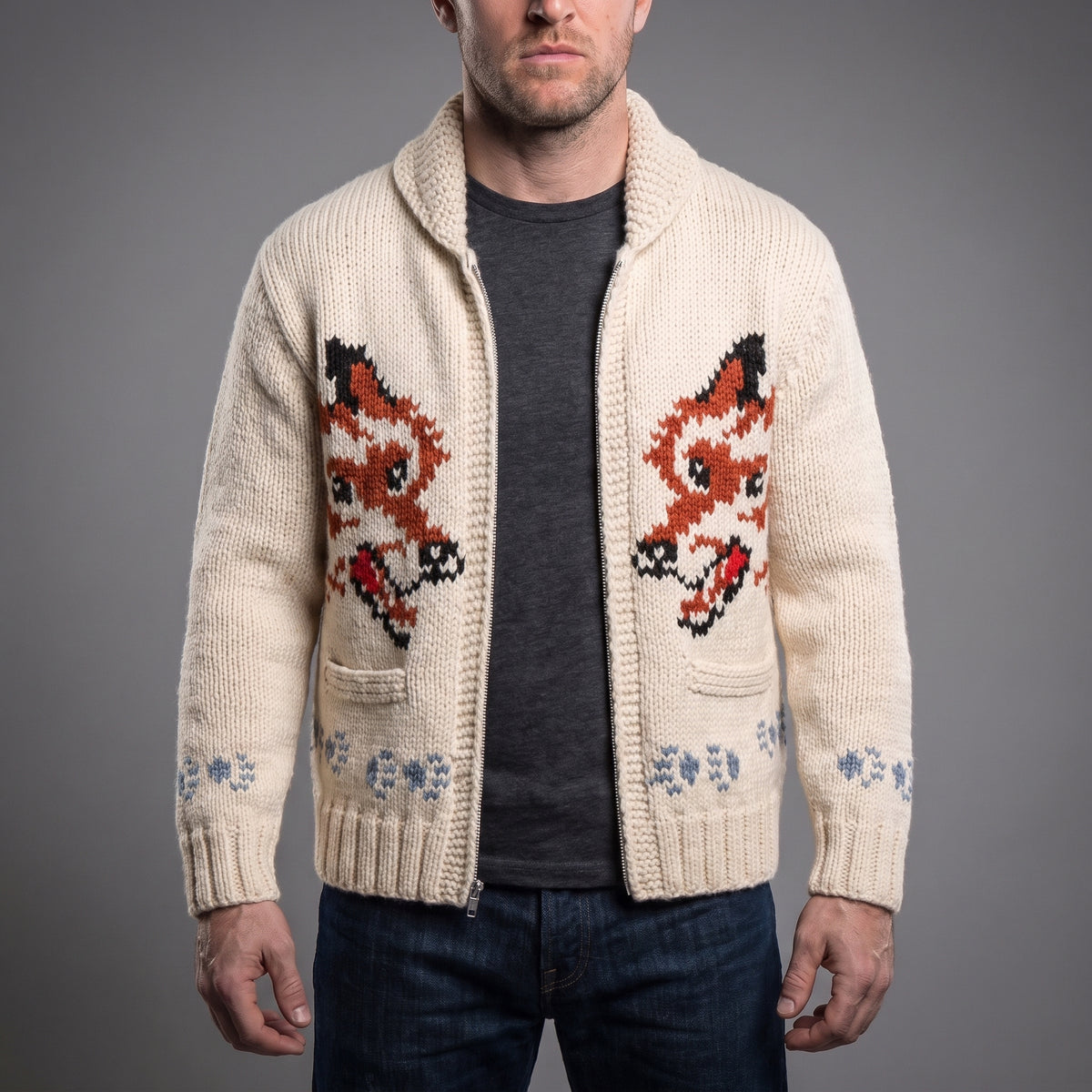 Handmade Wolf Knit Cardigan Inspired by Project Hail Mary
