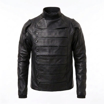 Winter Soldier Genuine Leather Jacket with Removable Arms