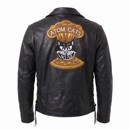 Fallout 4 Atom Cats Black Leather Biker Jacket
