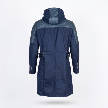 Devil May Cry 5 Nero Blue Leather Hooded Trench Coat