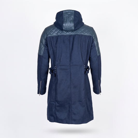 Devil May Cry 5 Nero Blue Leather Hooded Trench Coat