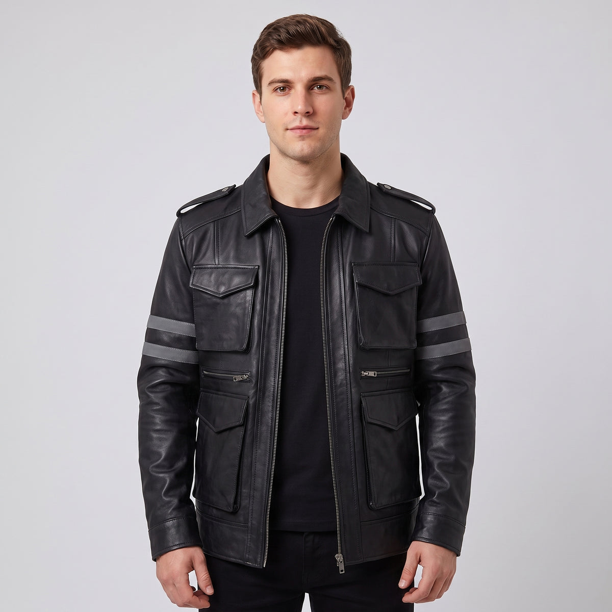 Leon Kennedy Resident Evil 6 Black Leather Jacket