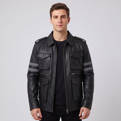 Leon Kennedy Resident Evil 6 Black Leather Jacket