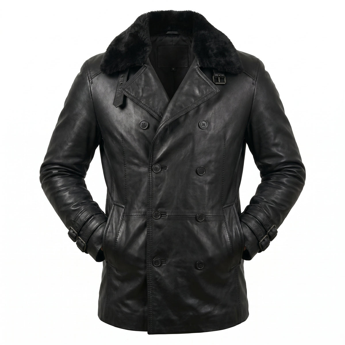 Resident Evil 9 Leon S Kennedy black leather jacket with fur collar