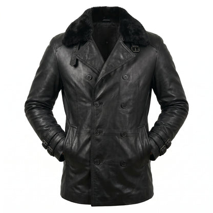 Resident Evil 9 Leon S Kennedy black leather jacket with fur collar