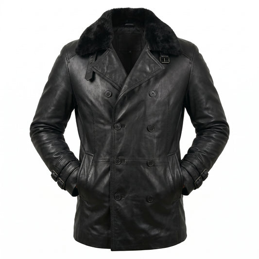 Resident Evil 9 Leon S Kennedy black leather jacket with fur collar