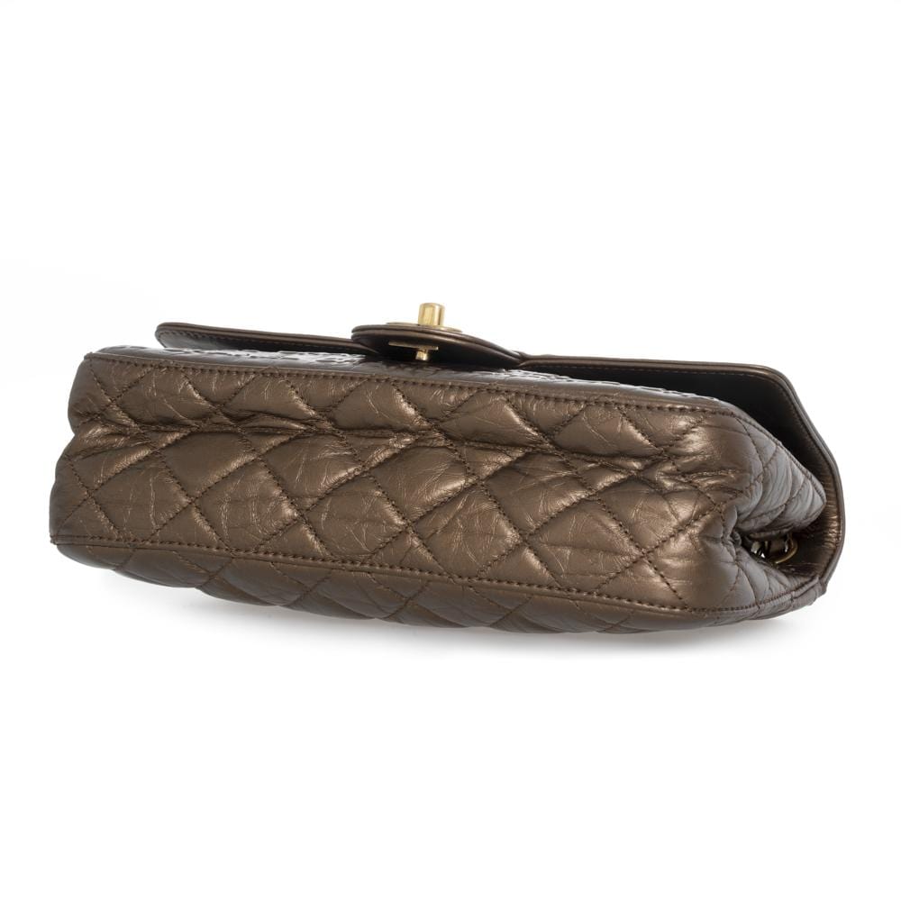 Chanel Coco Bronze CC embossed 9" Classic Flap Bag