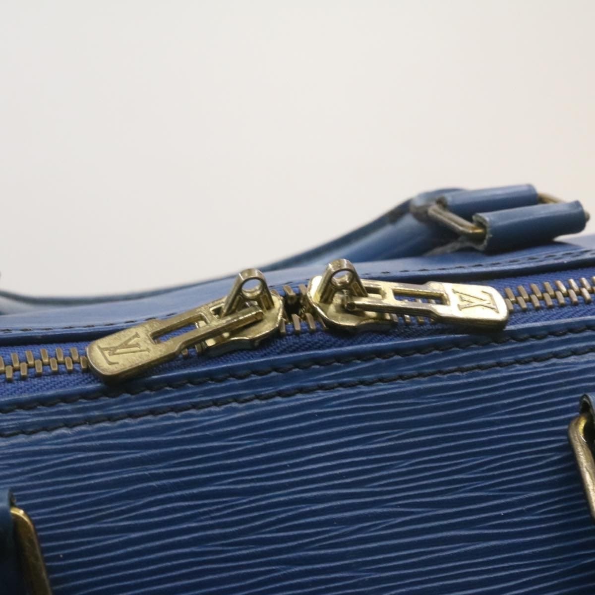 LOUIS VUITTON Epi Keepall 55 Boston Bag Blue VI1920