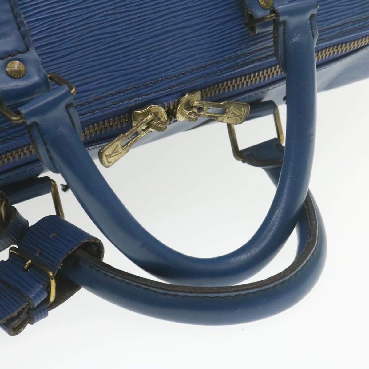 LOUIS VUITTON Epi Keepall 55 Boston Bag Blue VI1920