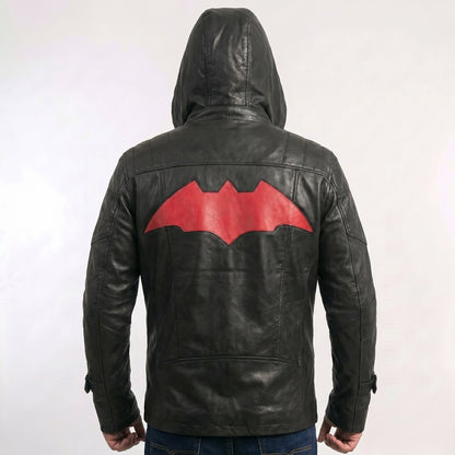 Jason Todd Red Hood Black Leather Jacket & Vest