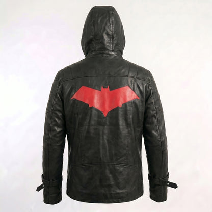 Batman Arkham Red Hood Jason Todd Black Leather Jacket & Vest